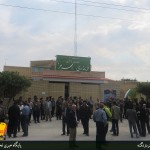 تجمع اعتراض آمیز کارکنان شرکت سیمان خوزستان درب فرمانداری رامهرمز