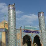 نصب گلدسته ها و قطعات گنبد حرم مطهر امام زاده عبدالله آغاز شد+تصاویر